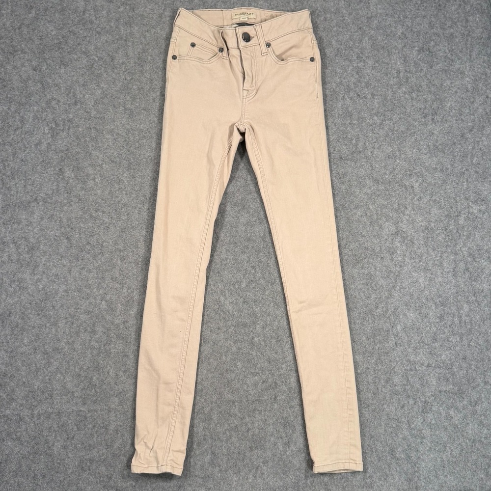 Burberry London Khaki Beige Oakland Stretch Skinny Leg Pants Women's Size 25